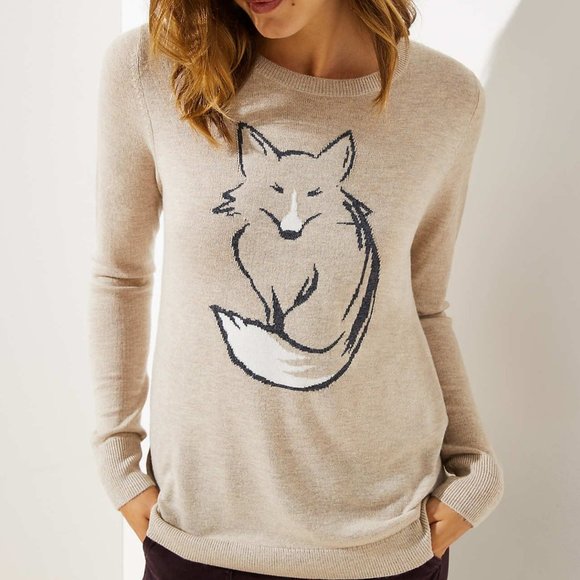 LOFT Sweaters - LOFT Fox Graphic Crew Neck Sweater NWT- XS